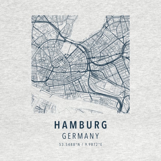 hamburg simple map by boy cartograph